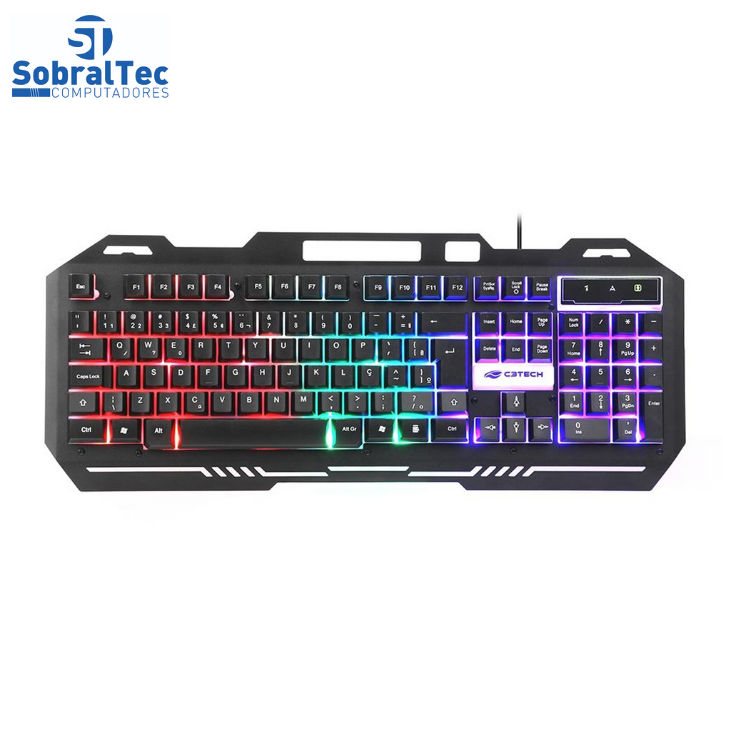Teclado Gamer Preto C3Tech KG-40BK-USB 2.0ABNT2-LED RGB