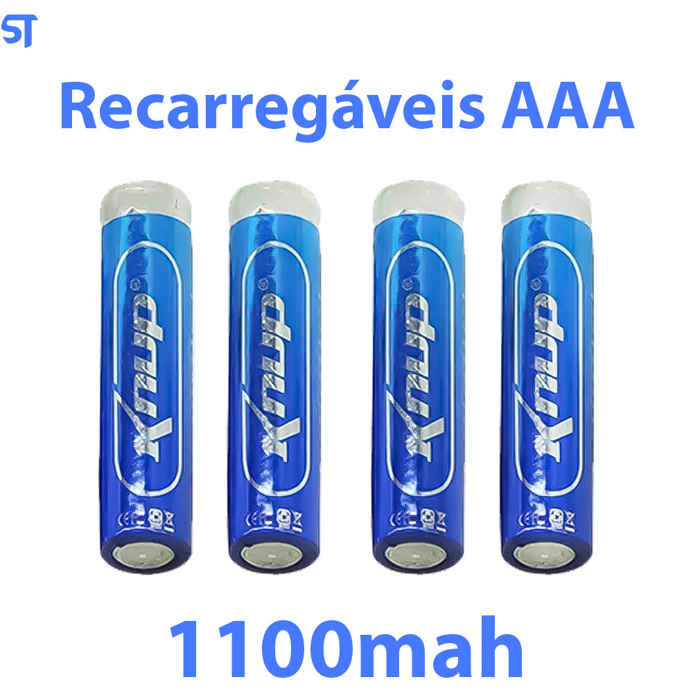 Pilhas Recarregáveis AAA De 1100mah 4 Unidades Palito Knup Kp-4800AAA