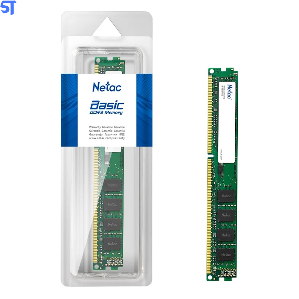 Memória RAM Desktop DDR3 4GB 1600hz Netac NTBSD3P16SP-04