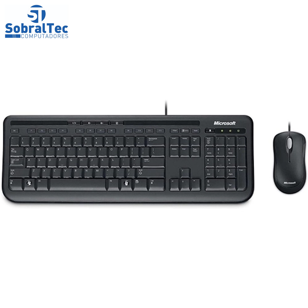 Teclado e Mouse wired Desktop 600 Usb Preto Microsoft 3J2-00006