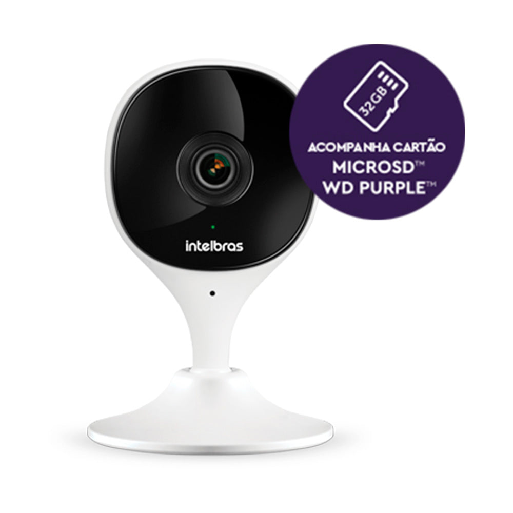 Câmera Interna Wi-fi Full HD IMX C Branca Intelbras Com Micro SD de 32GB