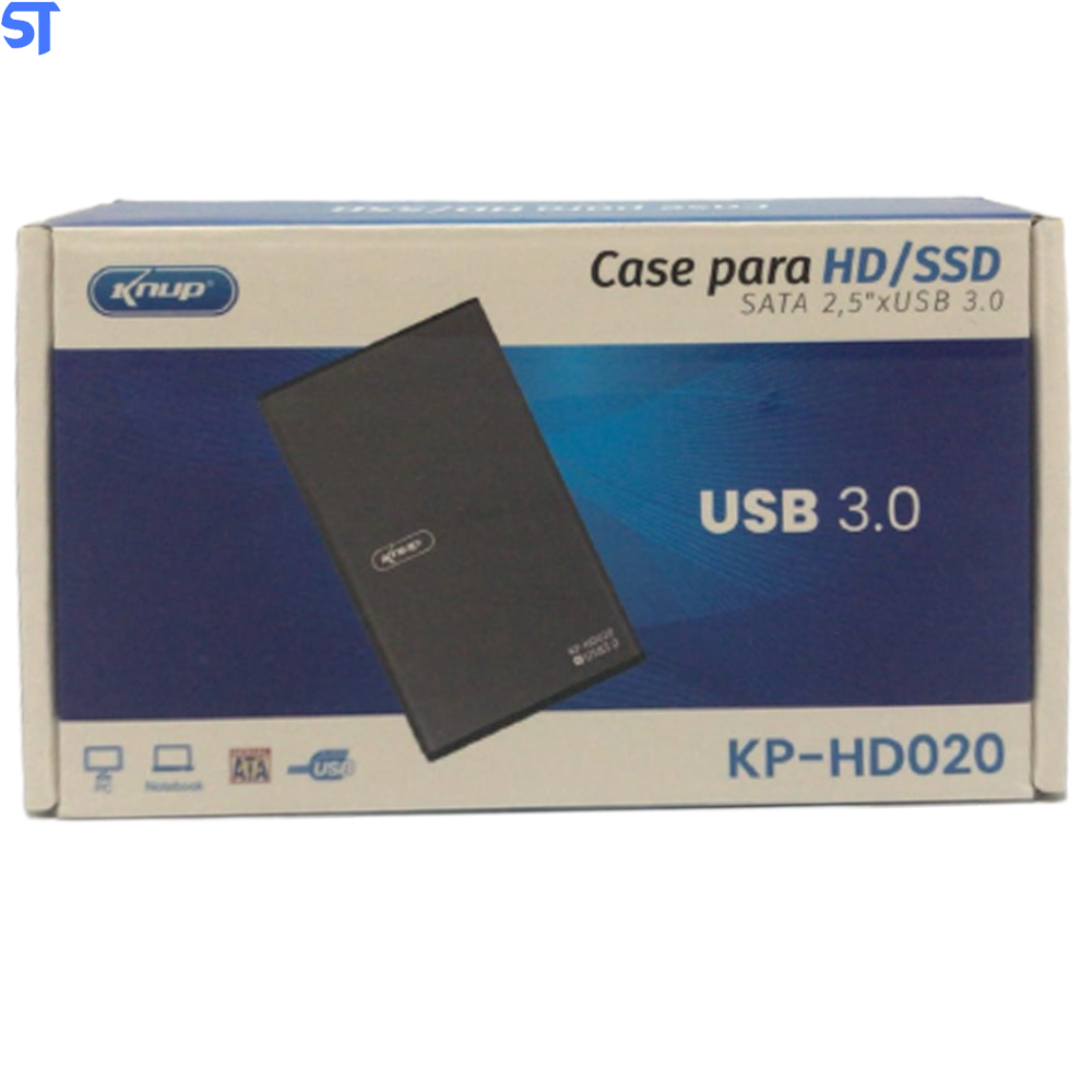 Case Usb 3.0 Para HD e SSD 2.5 Sata Em Alumínio Knup - Kp-HD020