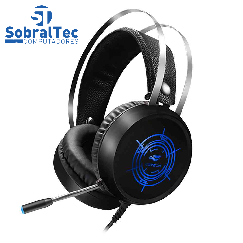 Headphone Gamer Com Microfone  Usb Harrier Led Multicores C3Tech PH-G330BK