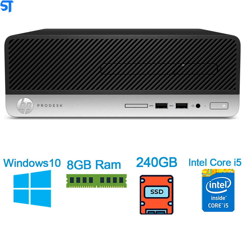 Computador HP Prodesk 400 G6 Intel Core i5-9500- 8GB RAM- SSD 240GB- Windows 10 Pro- Preto/Prata