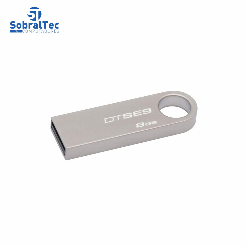 Pen Drive Kingston 8Gb Usb 2.0 Prata Plug And Play DataTraveler SE9 DTSE9H/8GBZ