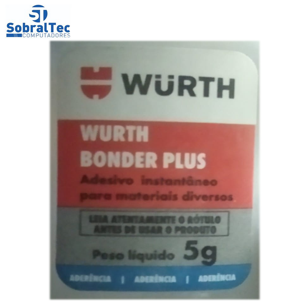 Cola Wurth Bonder Plus Adesivo Instatanio 5 Gramas Para Materiais Diversos
