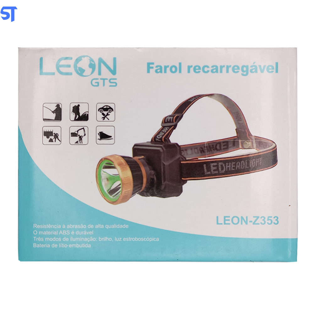 Lanterna Para Cabeça Leon Recarregavel Com Elástico - leon-Z353