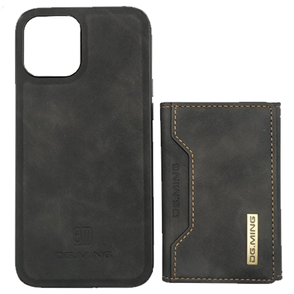 Capa de Couro Magnetica Com Porta Cartões para iPhone 12 Pro Max- Preta