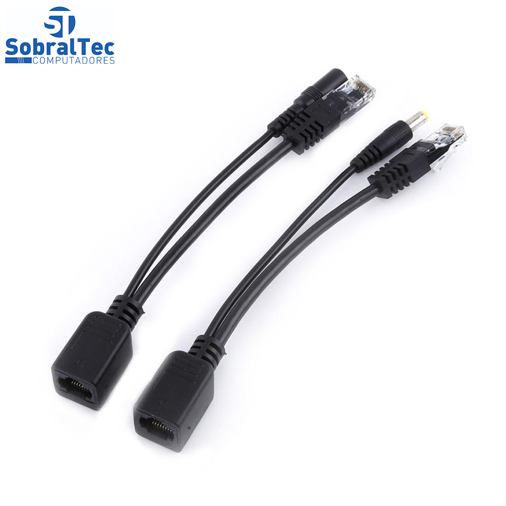 Cabo Injetor POE De Alimentação Passiva Ethernet ( Par Macho e Fêmea)