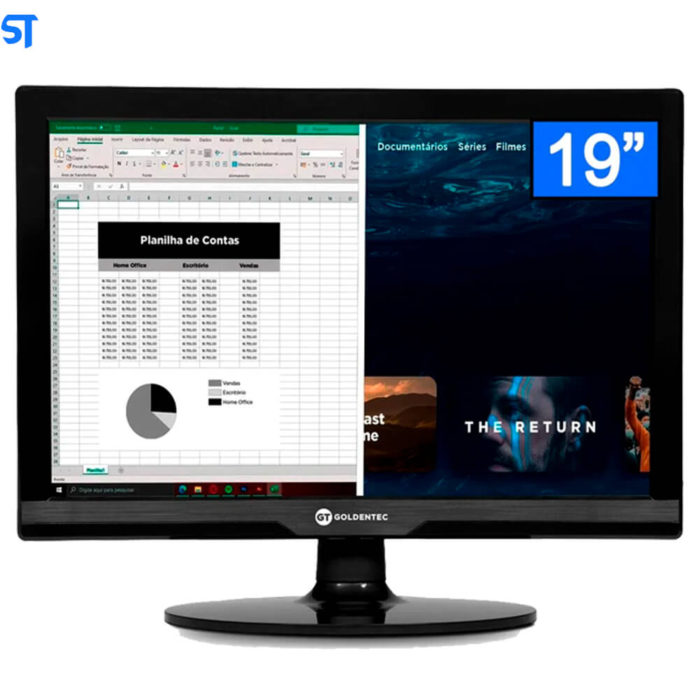 Computador Core i3-2100-HD SSD 240GB -Memória Ram 4GB- Com Monitor 19 HDMI- Teclado, Mouse e MousePad- Windows 10