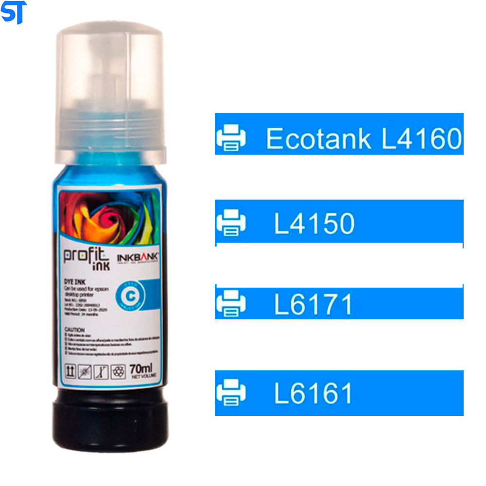 Refil Tinta Corante Epson-Hp 504 Profit Cyano 70ml