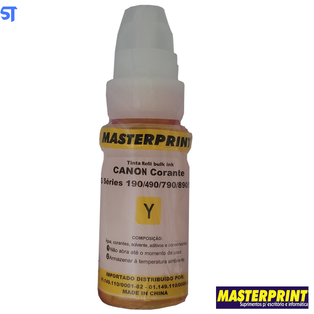 Refil de Tinta Compatível Canon Bulk Ink G Corante Amarelo Yelow Y 70ML MasterPrint