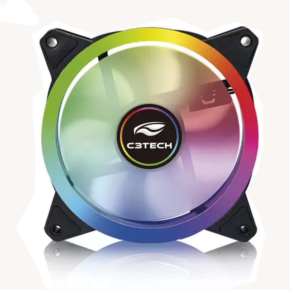 Cooler FAN F7-L140M 12Cm  LED 7 Cores C3Tech