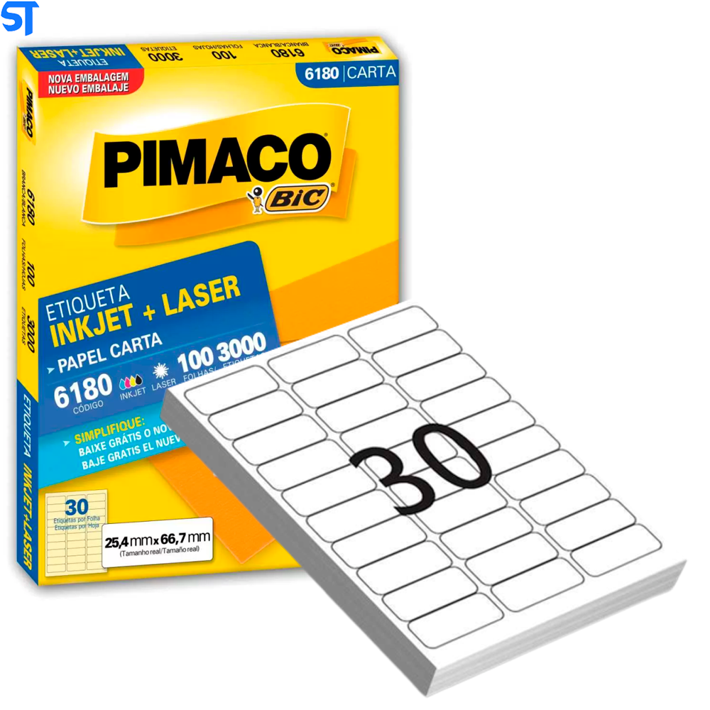 Etiqueta Inkjet Para Laser Carta 25 x 66 100 Folhas 6180
