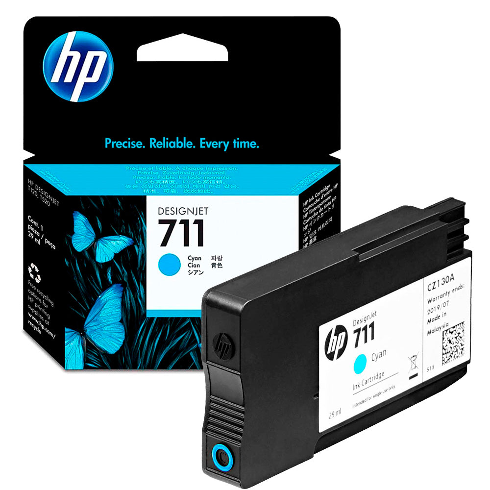 Kit 3 Unidades Cartucho de Tinta HP DesignJet 711 | T120, T130, T520 | 29ml Ciano HP Original - CZ130AB