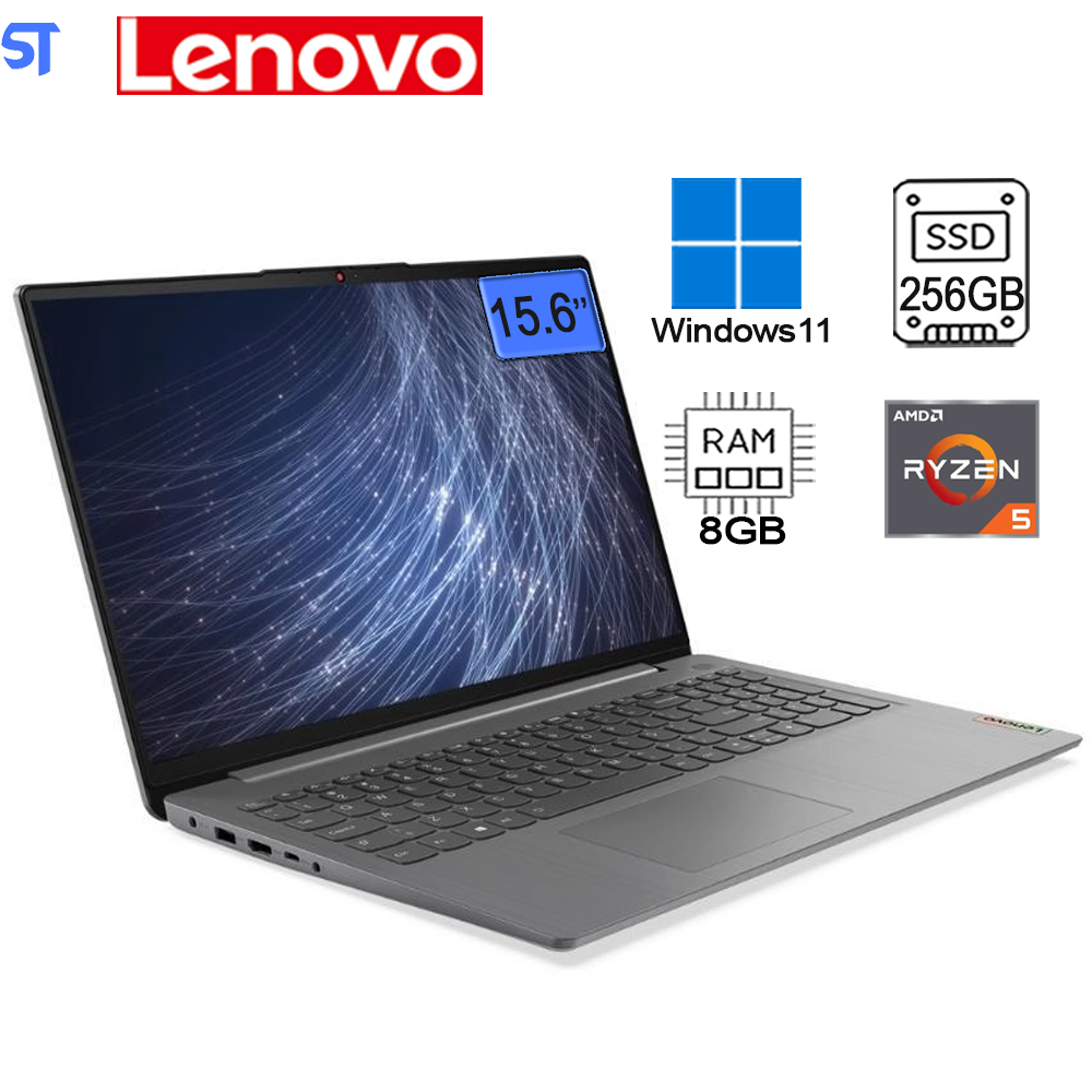 Notebook Lenovo AMD Ryzen 5-5500U - 8GB Ram -256GB SSD- Tela Full HD 15.6” Windows 11 Ideapad 3 82MF0003BR