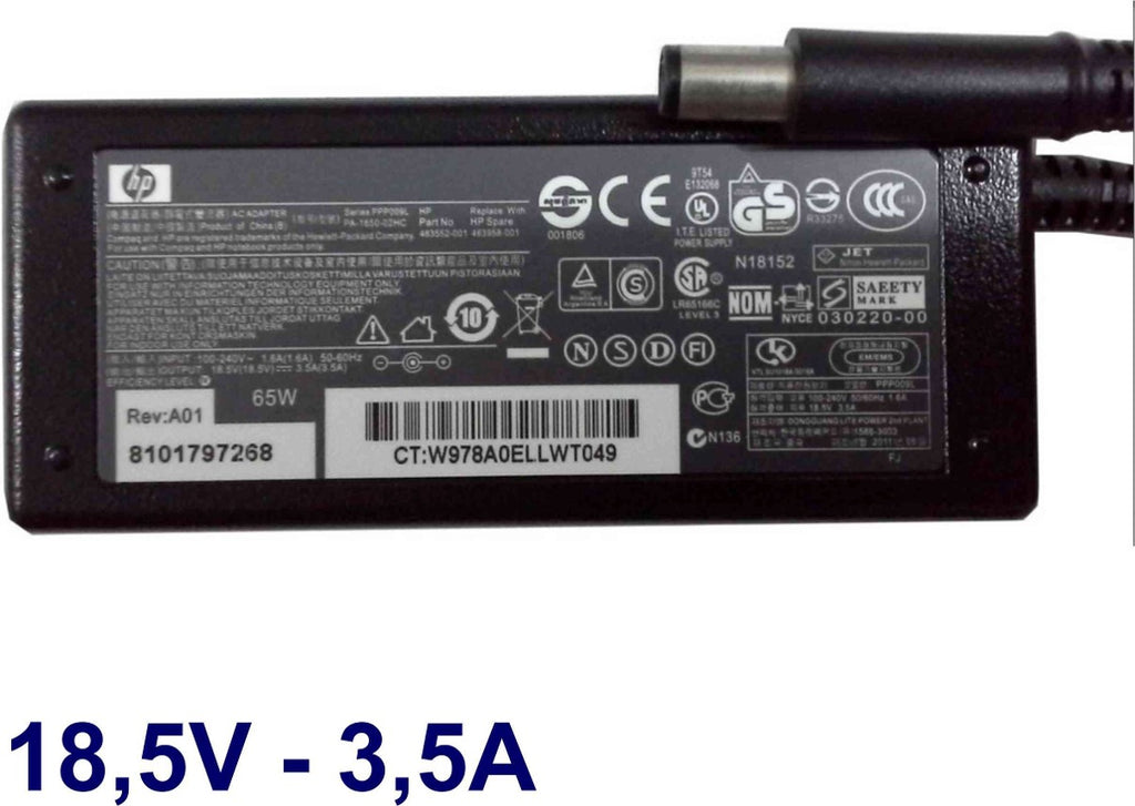 Fonte Notebook Hp 18,5v 3,5a Pa 1650 02h Original