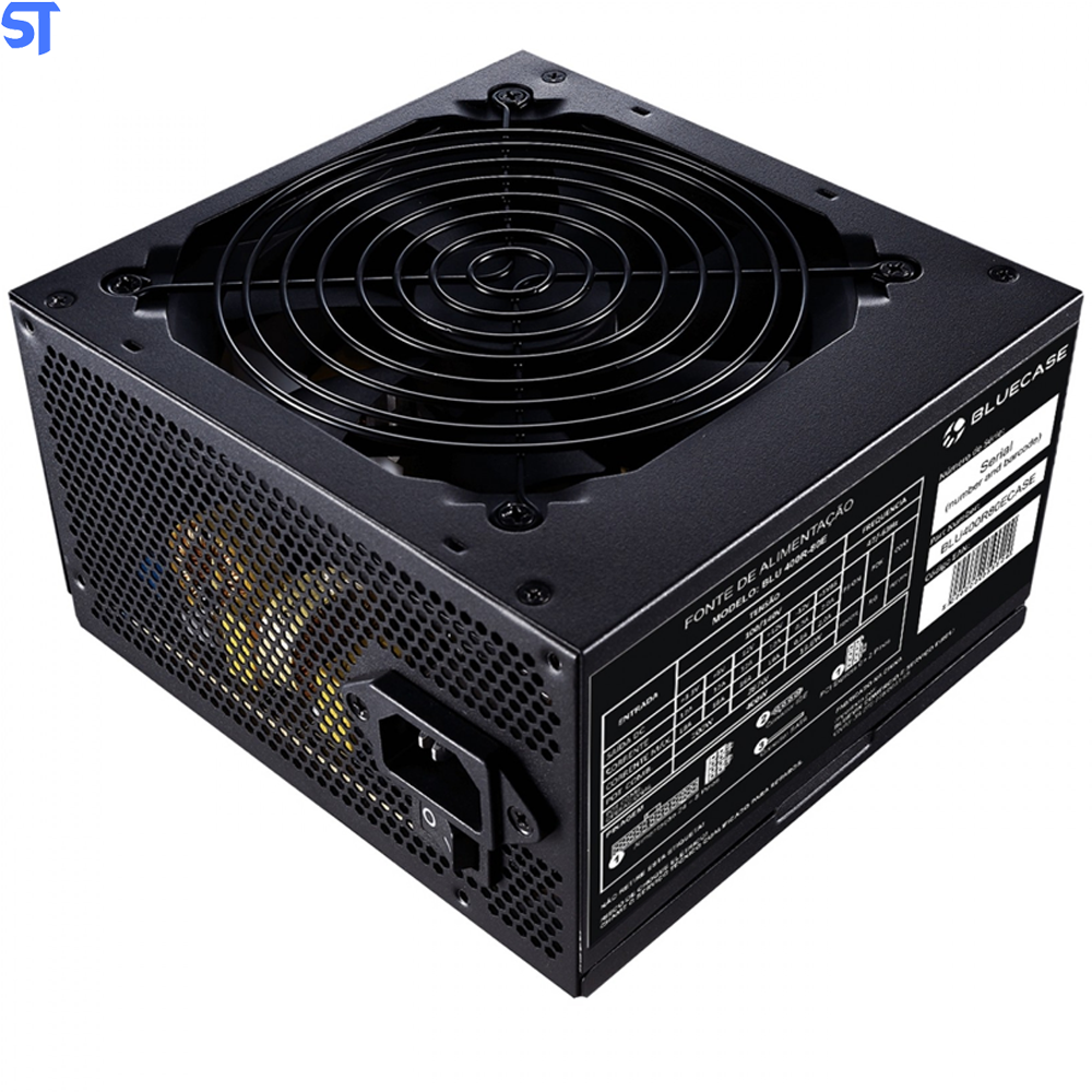 Fonte de Alimentação Atx 400W Real 80 Plus White S/ Caixa Com Cabo (Blu400r-80e)  Bluecase