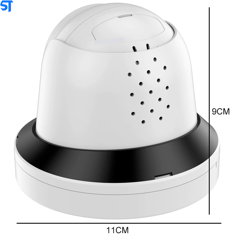 Câmera IP Dome 5MP 2K Full-HD-Detecção De Movimento-Dual Array Leds IR / Visão Noturna-Onvif NVR Áudio de duas vias