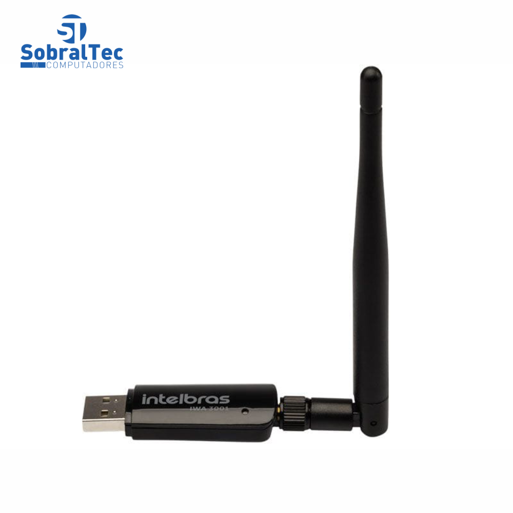 Adaptador Wi-Fi  USB Intelbras IWA 3001 Wireless 300Mbps Com Antena 3,5dBi Alto Ganho
