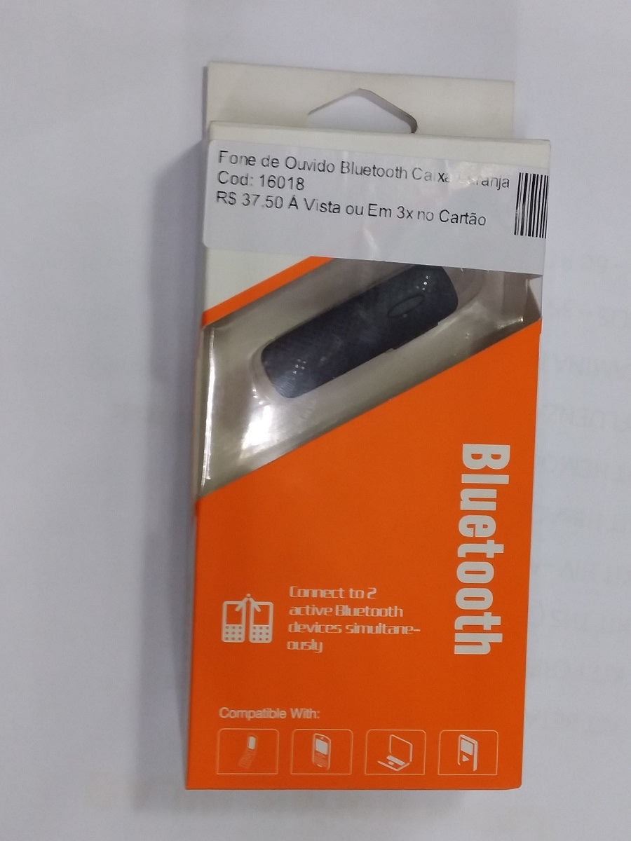 Fone de Ouvido Bluetooth Caixa Laranja