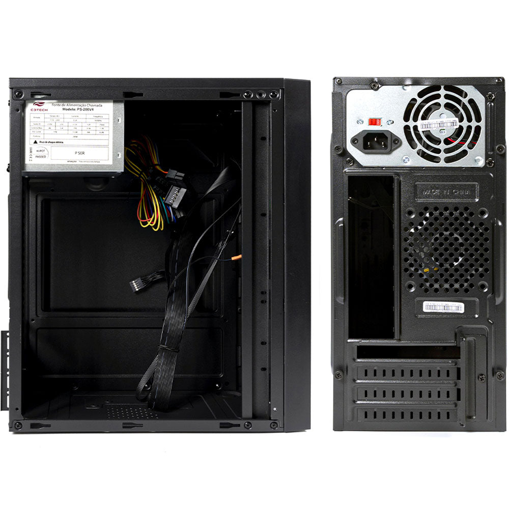 Gabinete Micro ATX MT-26BK com Fonte 200W C3Tech
