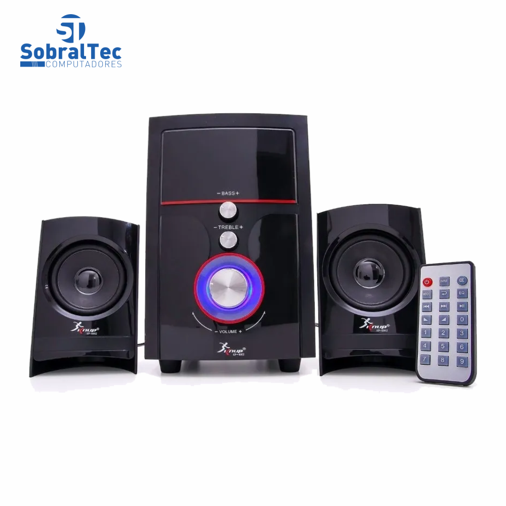 Sistema De Som Bluetooth MP3 Hi-Fi USB Cartão SD Knup KP-6002BH