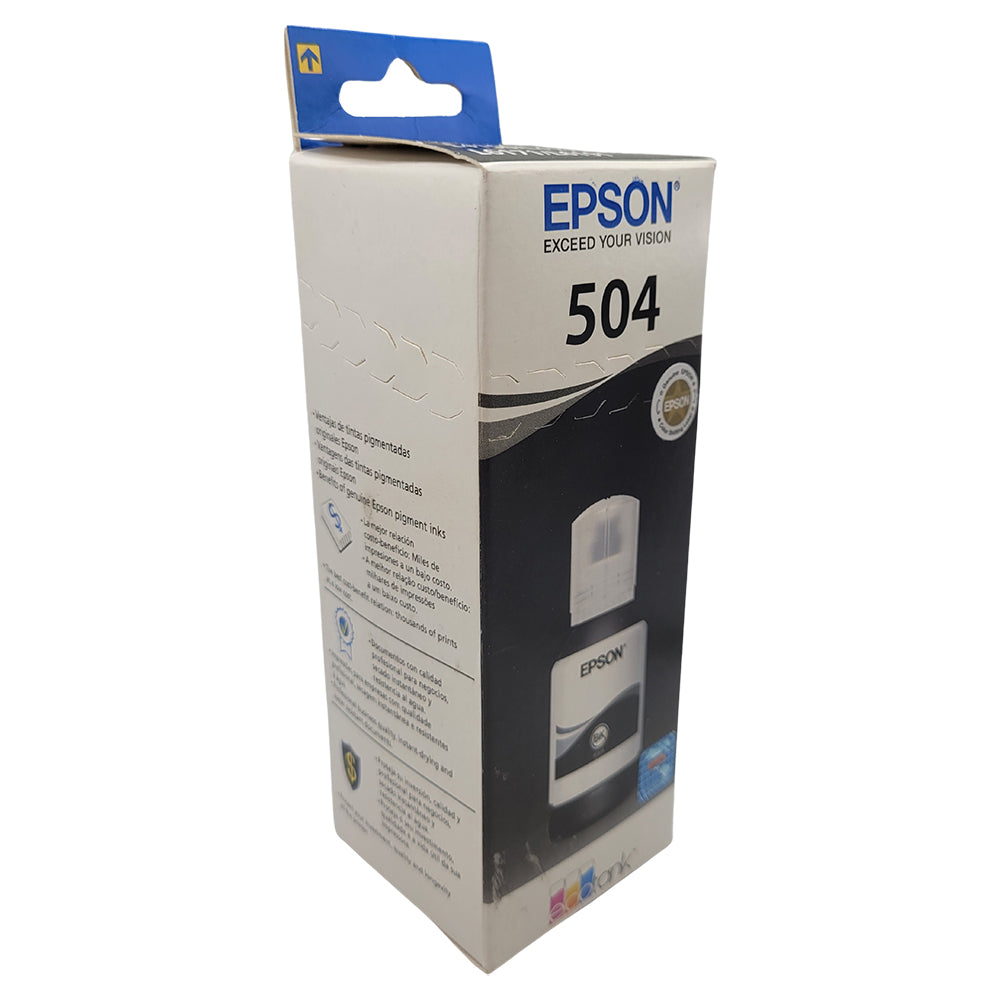 Refil de Tinta Epson Preto 504 T504 127ml Para Ecotank L4150 / L4160 / L4260 / L6171 / L6161 / L6