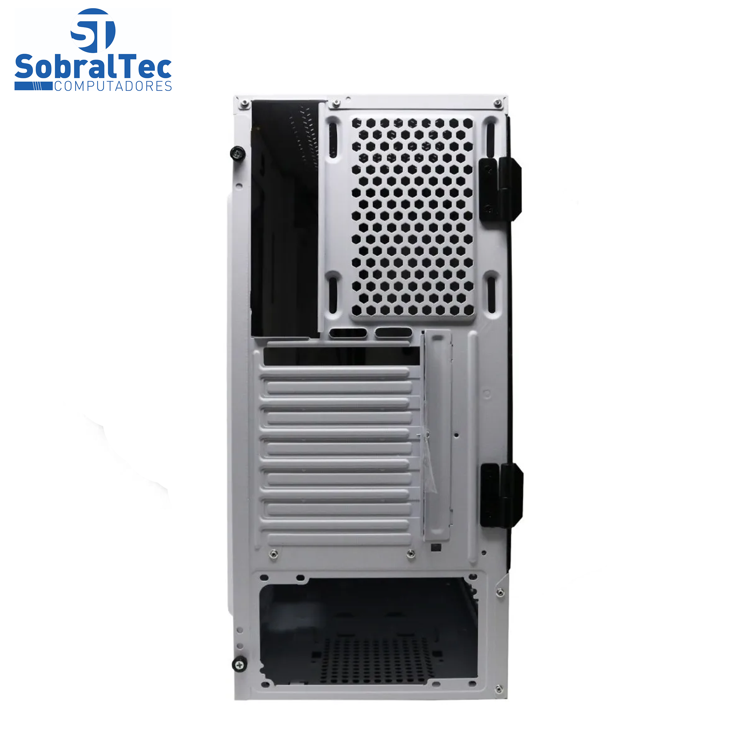 Gabinete Gamer BG-018W Branco Bluecase - S/ Fonte Lateral Em Vidro LED RGB  USB 3.0 Frontal