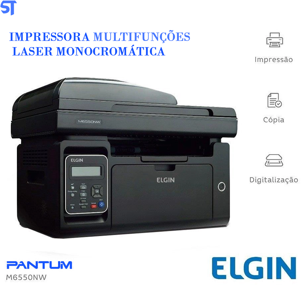 Multifuncional Elgin Pantum M6550NW Laser, Monocromática, Wi-Fi, USB 2.0 Preto 110V