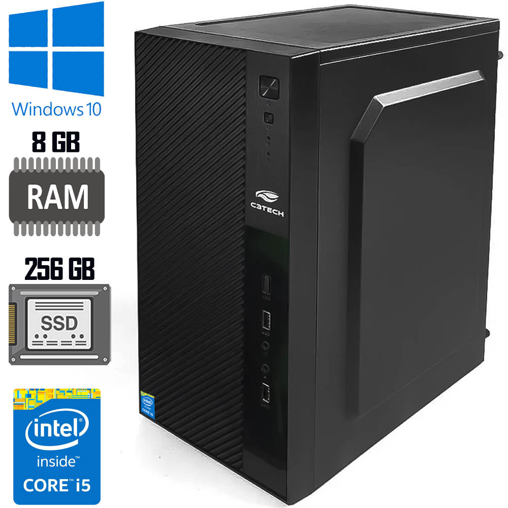 Computador Core i5-3470-SSD 256GB-Memória Ram 8GB-Gab MT-31BK- Windows 10