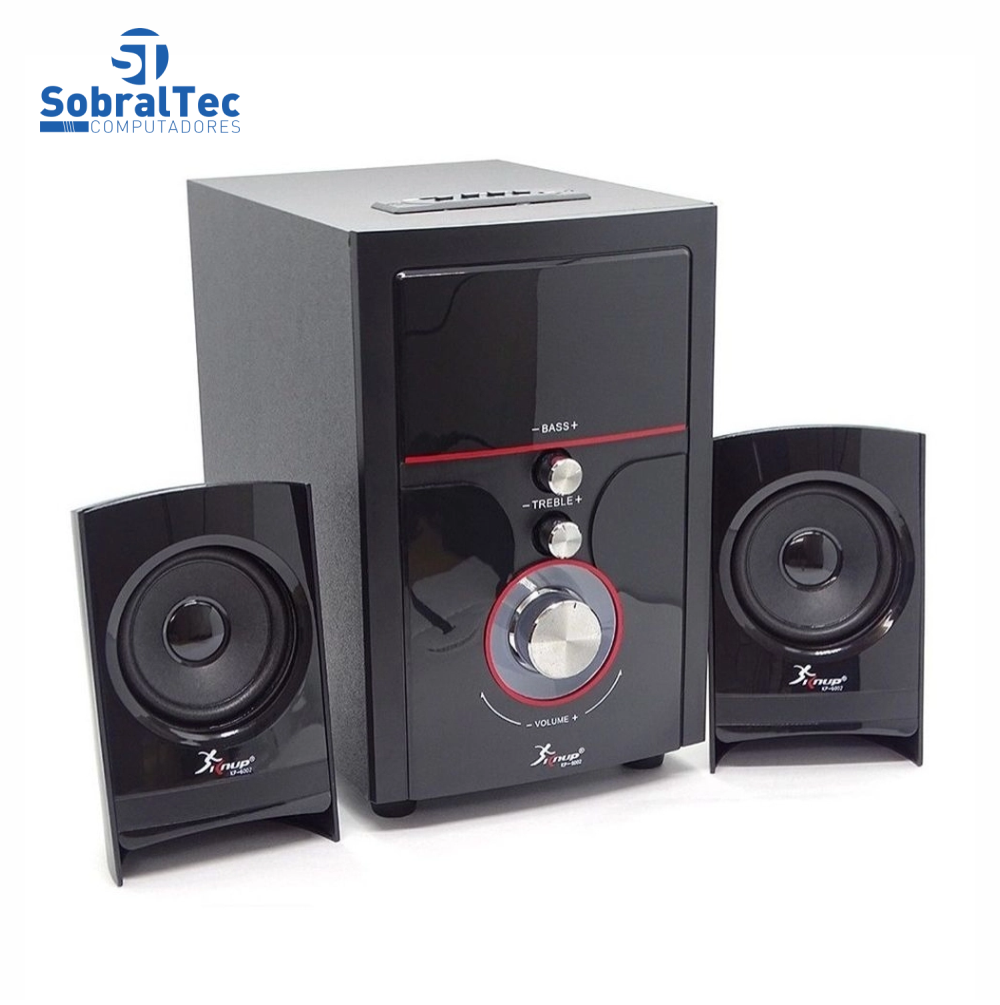 Sistema De Som Bluetooth MP3 Hi-Fi USB Cartão SD Knup KP-6002BH