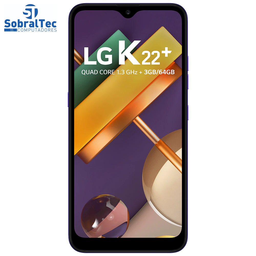 Smartphone LG K22+ Azul 64GB, Tela de 6.2”, Câmera Traseira Dupla, Android 10, Inteligência Artificial e Processador Qua