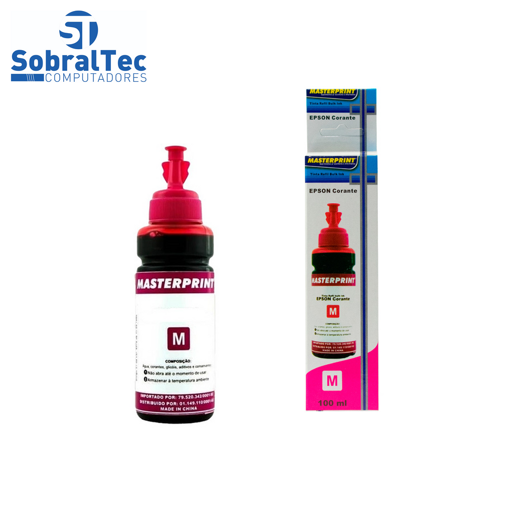 Refil de Tinta Master Bulk Ink Compatível com Epson e HP Corante 100ml  Magenta IMP. IND