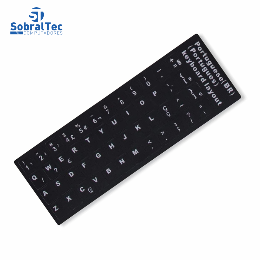 Adesivo Key Sticker Para Notebook Preto Keyboard Layout AC051