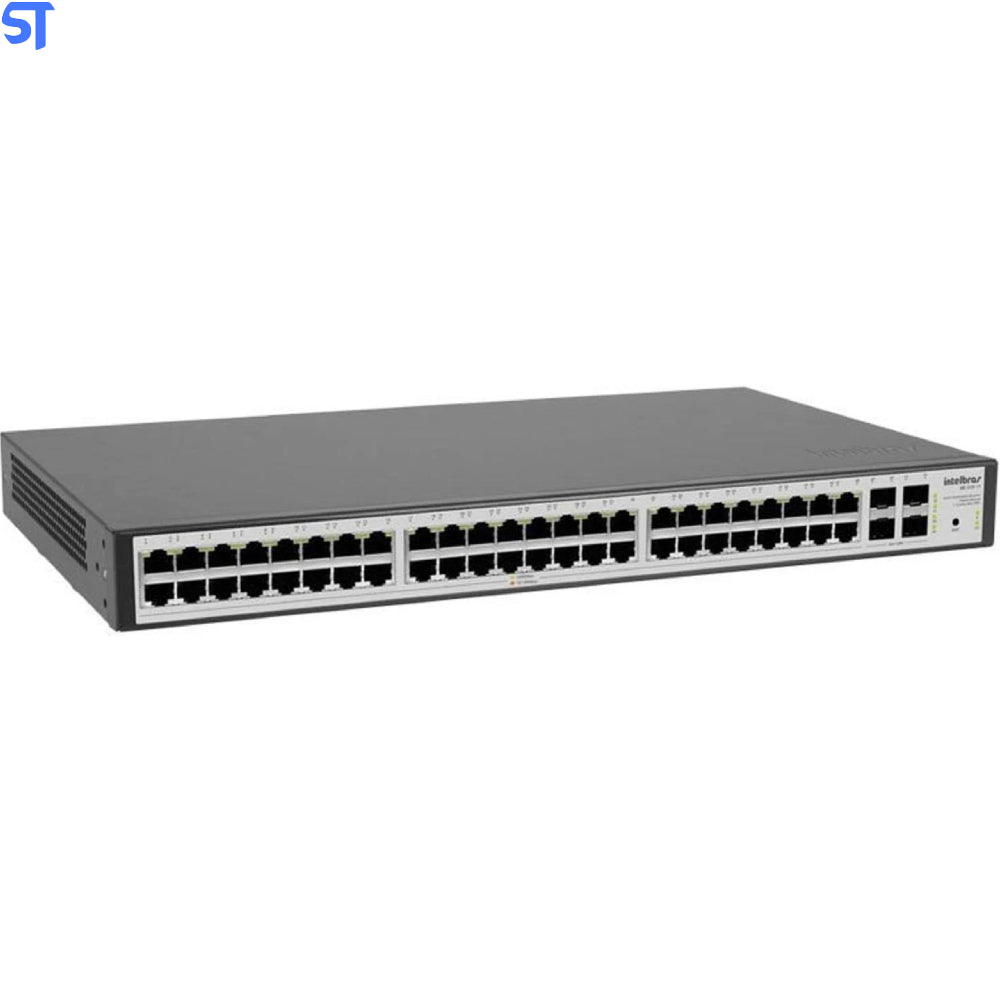 Switch Gerenciável 48 Portas Gigabit - 4 Portas Gbic Intelbras Sg5204 MR L2+ SKD
