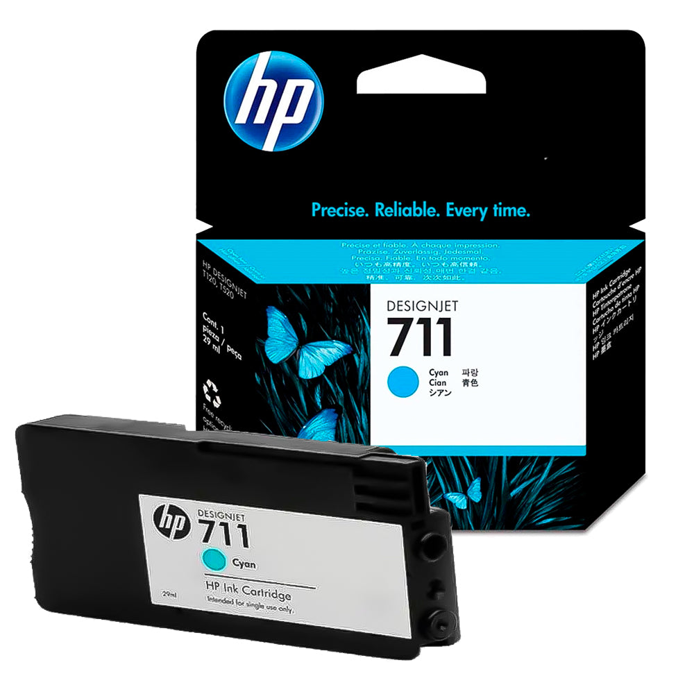 Cartucho de Tinta HP DesignJet 711 |  T120, T130, T520 | 29ml Ciano HP Original - CZ130AB