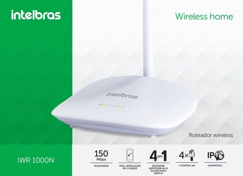 Roteador Wireless 150 Mbps Intelbras IWR 1000N 150MBPS