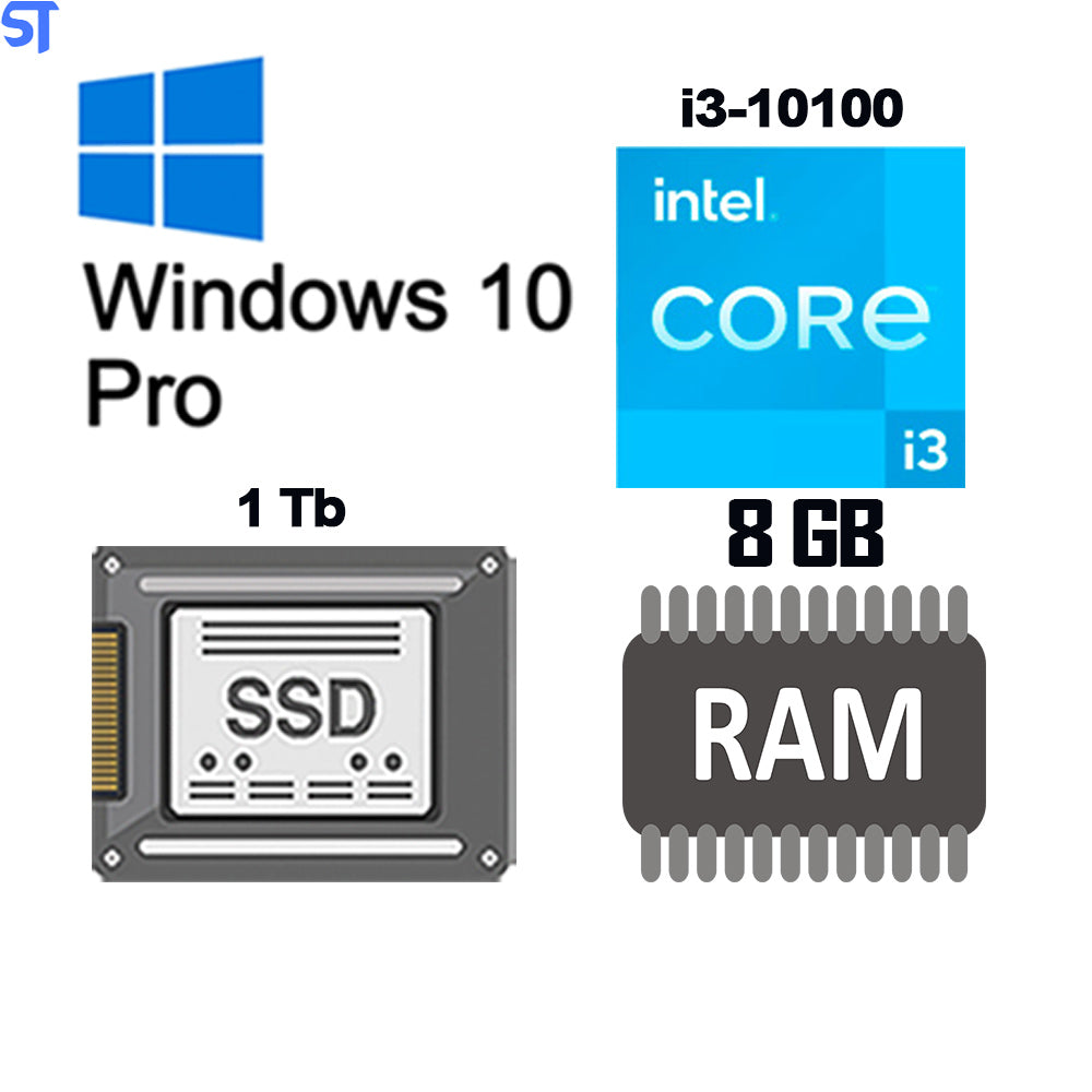 Computador Core I3-10100 3,6Ghz, SSD-1TB Memoria-DDR4-8GB Windows 10