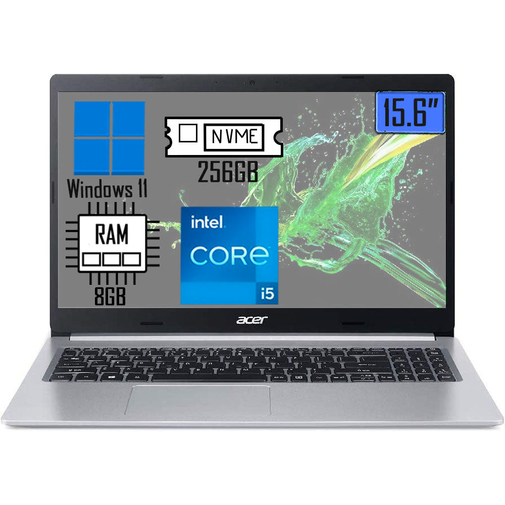 Notebook Acer Aspire 5 Intel Core i5 10210U 10ªGen 8GB 512GB SDD Nvme -A515-54-58KB  Prata Puro Com Windows 11 Home 15.6