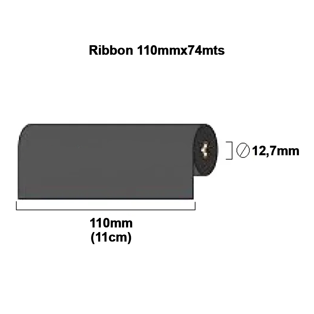 Bobina Ribbon Cera G42-R (Caixa Com 24 Unidades) 110mm Com 74 Metros Para Elgin L42 -Zebra Tlp-2844 | Argox Os 214 Tt