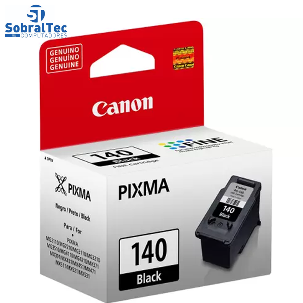 Cartucho de tinta Canon PG 140 Preto  8ml  5201B001AB