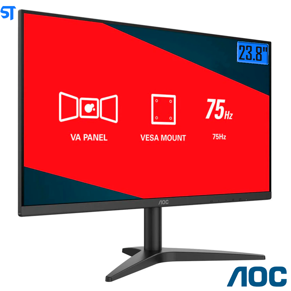 Monitor LED Full HD AOC 23.8” VA HDMI Bordas Finas 24B1XHM