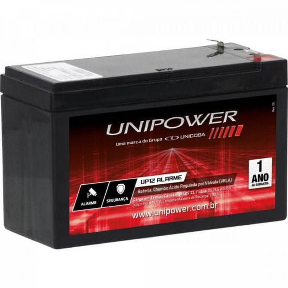 Bateria Selada Para Nobreak 12v 7Ah F187 UP12 Ala Ot Unipower