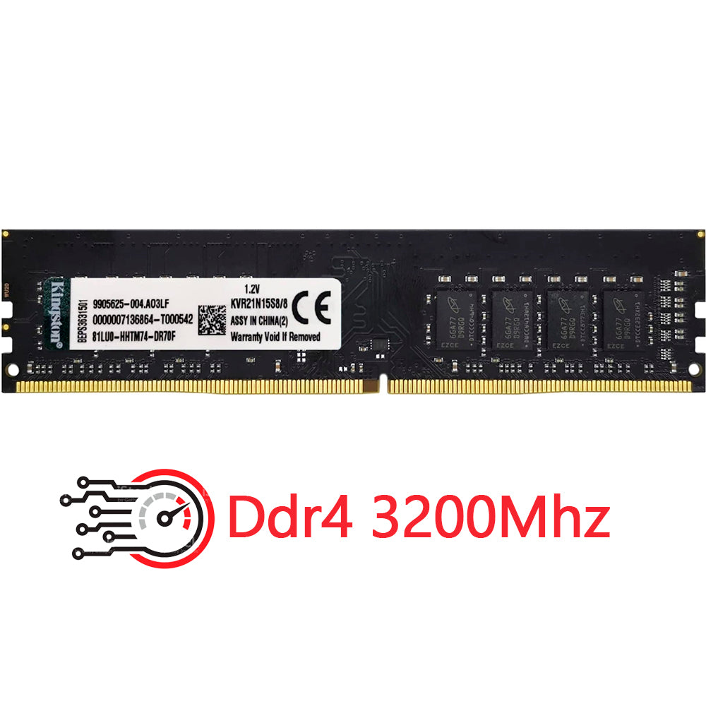 Memória Ram Desktop 8GB 3200MHz DDR4 Kingston KVR32N22S8/8 - Preta