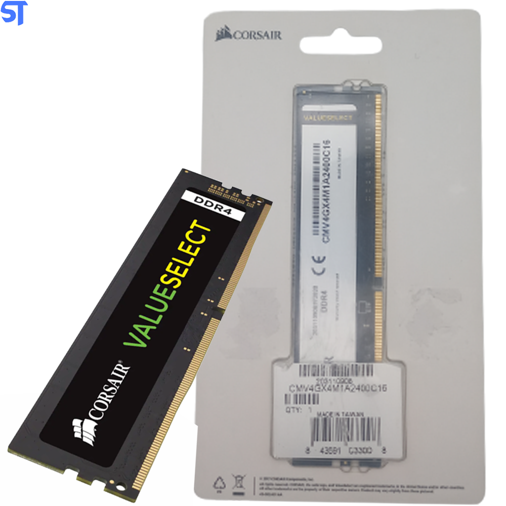 Memória Ram Desktop 4Gb DDR4 2400 Corsair ValueSelect 1X4G CMV4GX4M1A2400C16