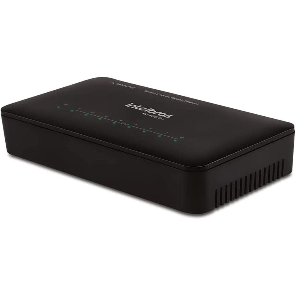 Switch Intelbras 8 Portas Gigabit Ethernet 10/100/1000 Com QoS Sg 800 Q+