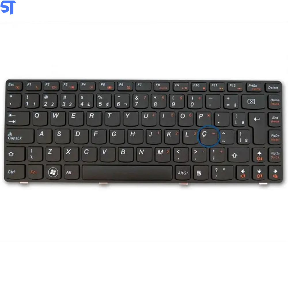 Teclado Notebook Compativel Com Ibm Lenovo G475 G475A G475E - Black - Br - Frame - Big Enter