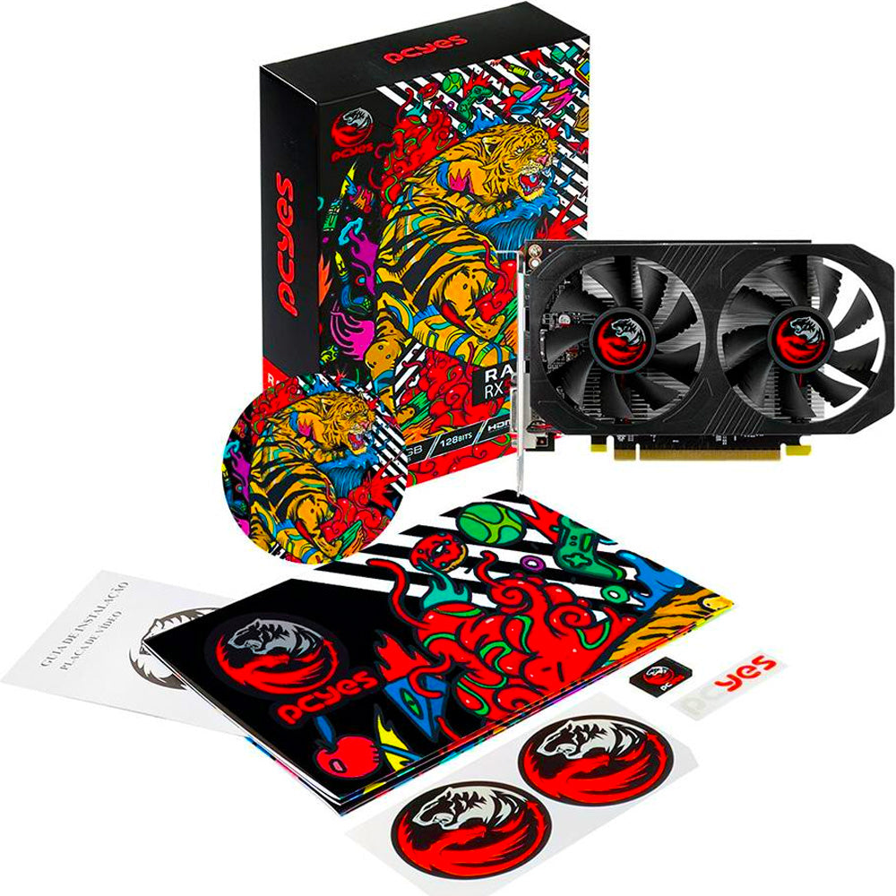 Placa de Vídeo RX 550 Radeon Graffiti Series Pcyes AMD, 4 GB GDDR5, 128 Bits, Dual Fan