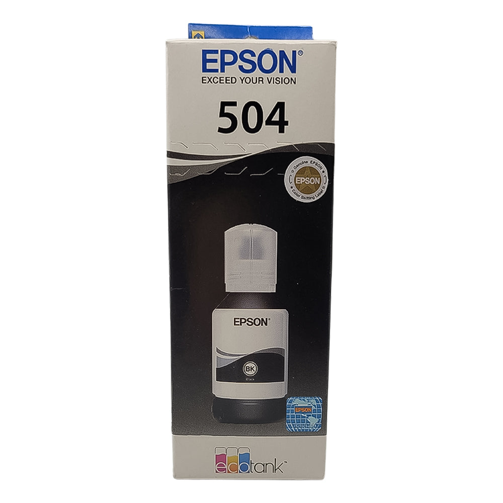 Refil de Tinta Epson Preto 504 T504 127ml Para Ecotank L4150 / L4160 / L4260 / L6171 / L6161 / L6